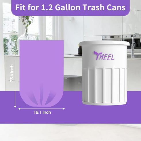 Small Trash Bags 1.2-Gallon, 120 Counts, Purple Bathroom Trash Bags for Bedroom Office