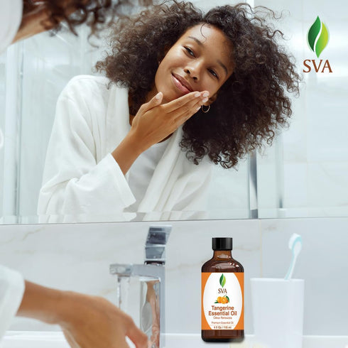 SVA Tangerine Oil - 4 oz (118 ml) - Premium Essential Oil with Dropper for Diffuser & Skin Care