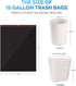 Ultra Strong 15 Gallon Drawstring Trash Bags, 102 Count Large Heavy Duty Thicken Plastic Tall Kitchen Garbage Bags