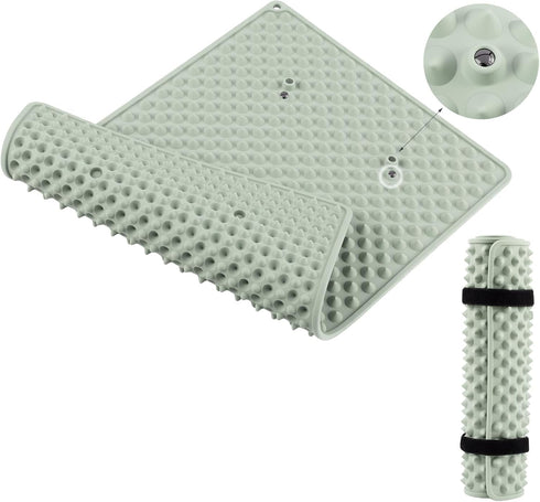 HWXQJJHONEY Portable Feet Acupressure Mat,Foldable Silicone Foot Massager Mat with Dual-Side Usage,Pressure Point