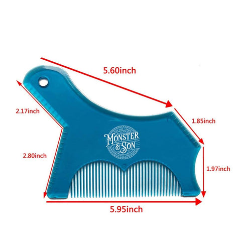 Monster&Son Beard Shaping Tool for Men - Classic Oversized Design, Clear Stencil Shaper for Perfect Symmetry