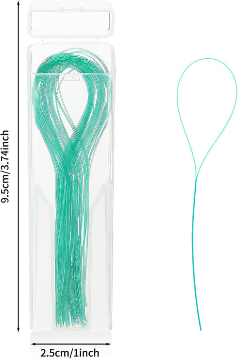 100 Pcs Multifunctional Floss Threaders (Green) for Deep Clean Flossing Braces, Bridges, and Implants