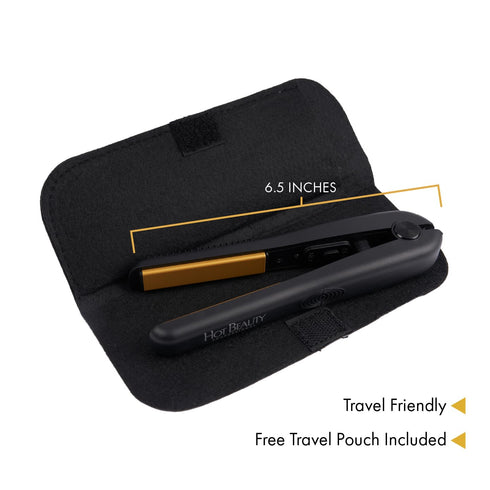 Professional 1/2" Ceramic Mini Flat Iron, Anti-Frizz, Fast Heating, Versatile Styling for Curly & Straight Hair, Black