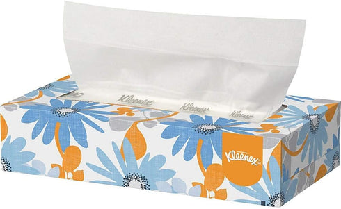 Kleenex 21606BX White Facial Tissue, 2-Ply, Pop-Up Box (Box of 125 Tissues), White
