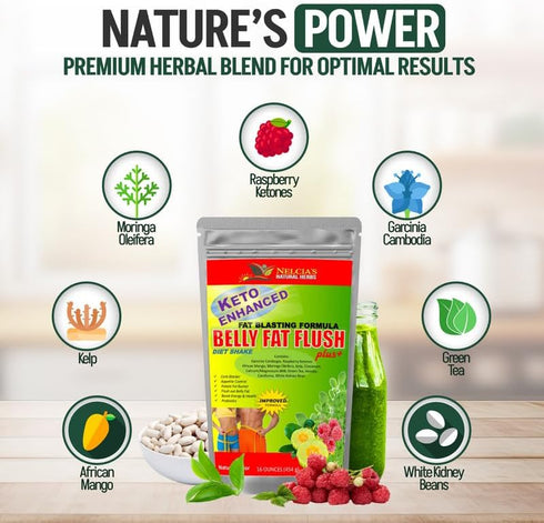 NELCIA'S NATURAL HERBS Tea|16 oz 30 Belly Fat Burner for Men & Women | Probiotics & Appetite Suppressant for Weight