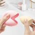 2 x Portable Cosmetic Bag with Adhesive Tape, Silicone Makeup Brush Holder & Sponge Holder, Light Pink