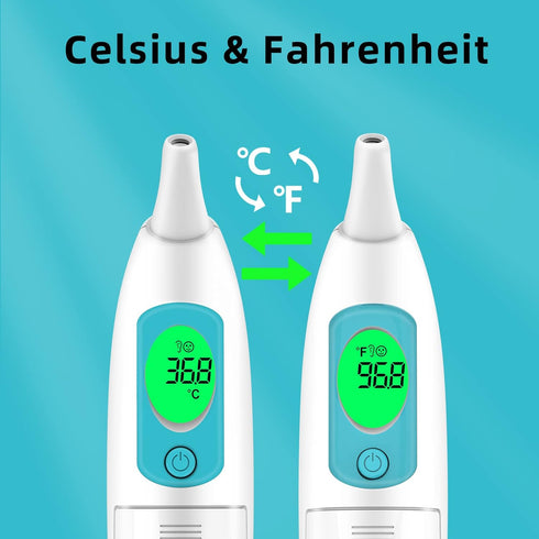 Ear Thermometer for Adults and Kids - Digital Thermometer with Fever Alarm, Instant Accuracy Readings for Infants