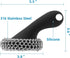 SUBEKYU Cast Iron Scrubber with Silicone Handle - Stainless Steel Chainmail Cleaner for Cast Iron Pans, Black