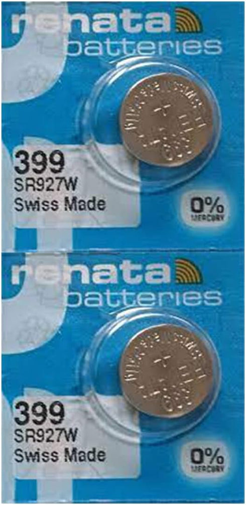 Renata 399 SR927W Batteries - 1.55V Silver Oxide 399 Watch Battery (2 Count)