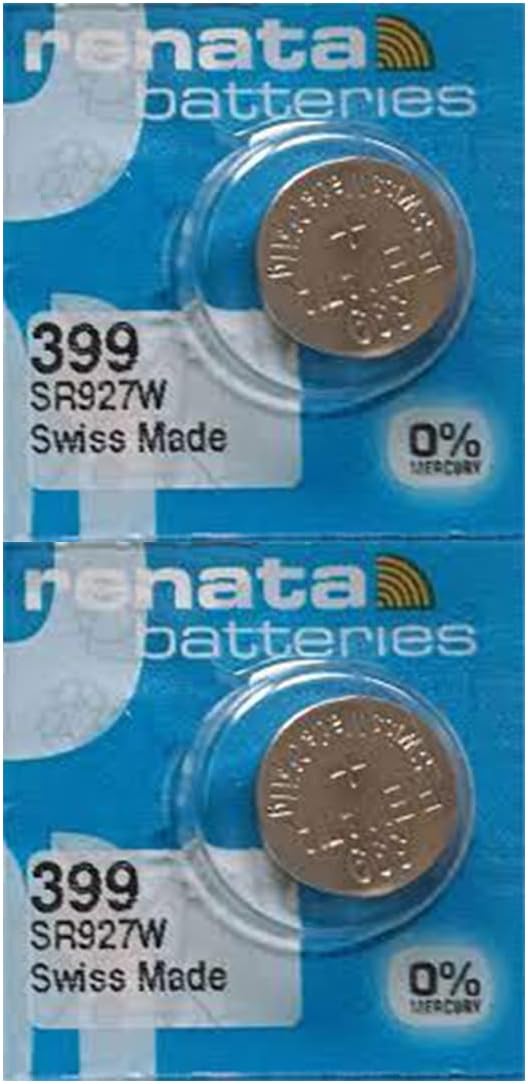 Renata 399 SR927W Batteries - 1.55V Silver Oxide 399 Watch Battery (2 Count)
