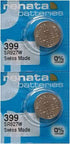 Renata 399 SR927W Batteries - 1.55V Silver Oxide 399 Watch Battery (2 Count)