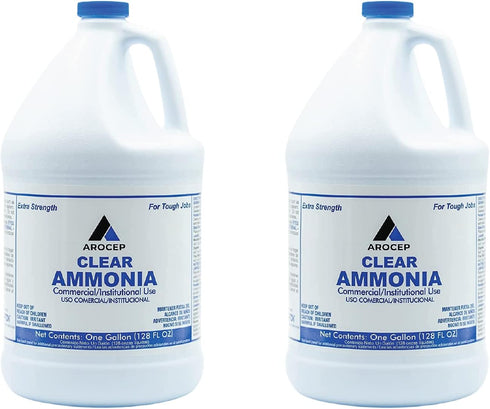 Clear Ammonia Cleaner Liquid, 2 Gallon - Multipurpose Multi-Surface Cleaning Solution for Kitchen and Bathroom Use