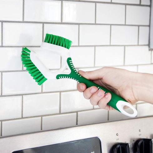 Libman Heavy Duty Scrub Brush Kit, 3 Different Brushes for Household Use, Easy Grip Tub Scrubber & Tile Brush