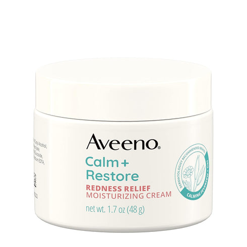 Aveeno Calm + Restore Facial Cream for Redness Relief, Soothing Moisturizer for Sensitive Skin, 1.7 OZ
