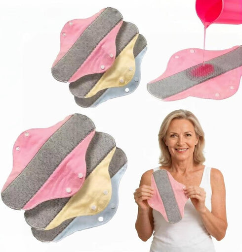 INQUADR (6Pcs) Reusable Leakproof Graphene Absorbent Pad for Women, Waterproof Washable Padsfor Elderly Care,Pure