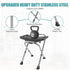 GardEasy with,400lbs Height Adjustable Folding Shower Chair Seat, Stainless Steel Small Shower Chair for Inside Shower