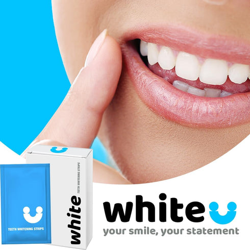 WhiteU 14 7 Teeth Whitening Strips for Sensitive Teeth - Peroxide Free No Sensitivity - Strips with Pap+ & Nano