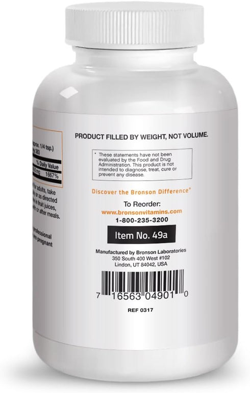 Vitamin C Powder Pure Ascorbic Acid, 1 Pound | Non-GMO Crystals for Healthy Immune System and Cell Protection