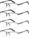 HIGHLIKE Blue Light Reading Glasses for Men, Metal Half Frame Readers Spring