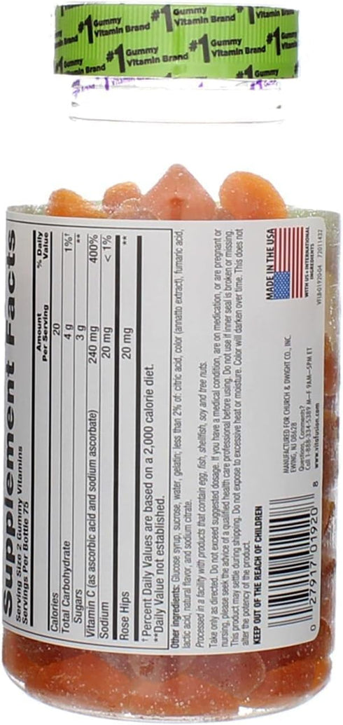 VitaFusion Power C Gummy Vitamins for Adults, Absolutely Orange, 150 ct, Pack of 3