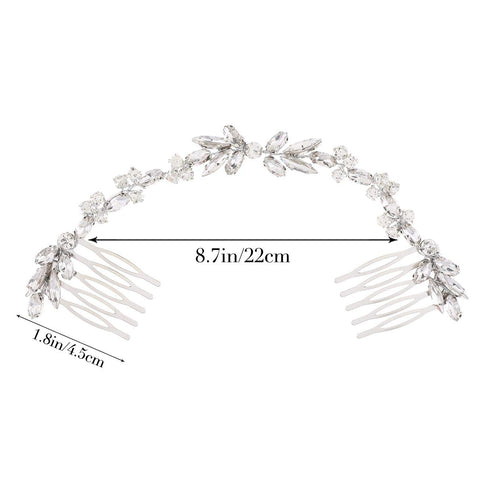 Unicra Wedding Hair Combs Bridal Headpieces, Crystal Wedding Hair Accessories for Brides (Silver)