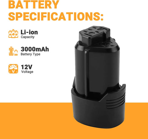 Shentec 3000mAh 12V Li-ion Battery Compatible with Ridgid Models AC82049, AC82008, AC82048, AC82059, R82007, R82008,