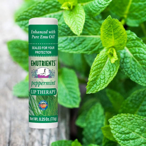 Montana Emu Ranch Lip Therapy Lip Balm, 0.25 Ounce, Peppermint Flavor, 3 Pack with Pure Emu Oil