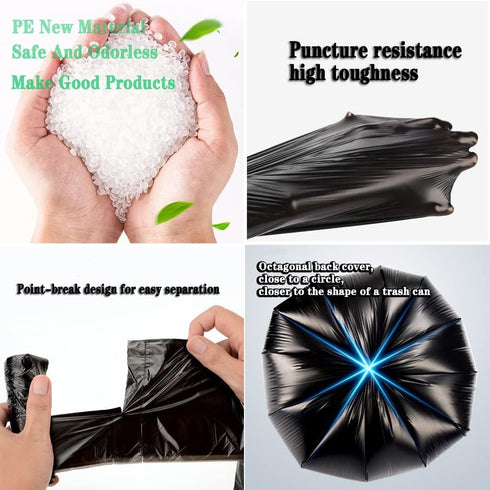 100 Counts Small Black Trash Bags, Thicken Value 4 Gallon with Handle for Home, Office, Kitchen