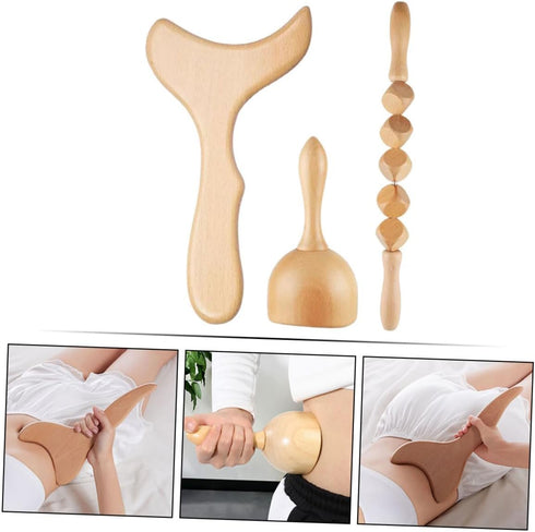 Wooden Manual Muscle Roller Tools for Relaxation and Massage