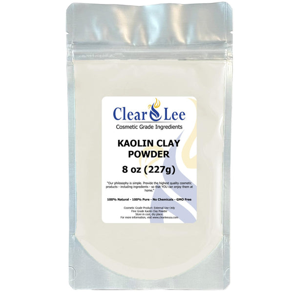 Kaolin Clay Cosmetic Grade Powder, 100% Pure Natural Powder for Skin Detox, Rejuvenation, DIY Clay Face Mask (8 oz)
