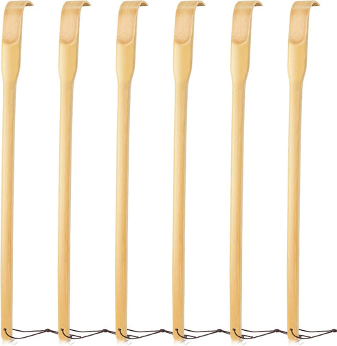 Renook Back Scratcher - 16.5in Pack of 6, Traditional Finger-Like Bamboo Wooden Body Massager for Scratching Itches
