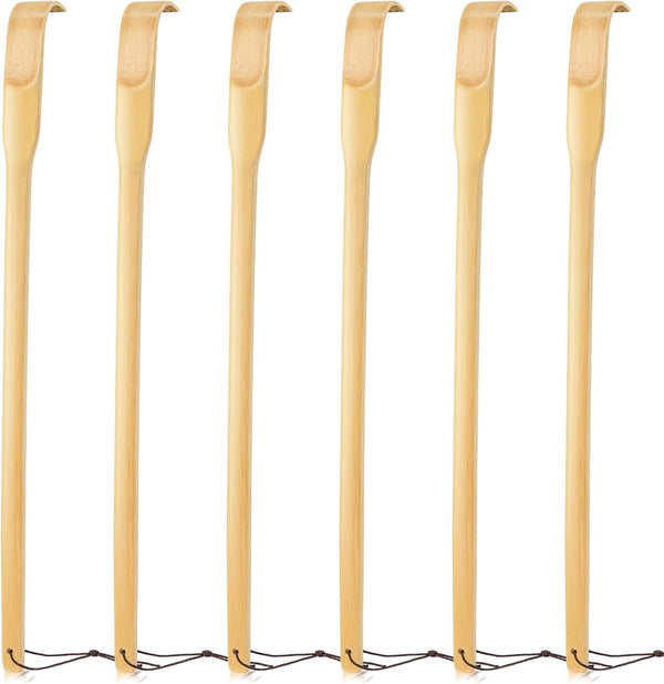 Renook Back Scratcher - 16.5in Pack of 6, Traditional Finger-Like Bamboo Wooden Body Massager for Scratching Itches