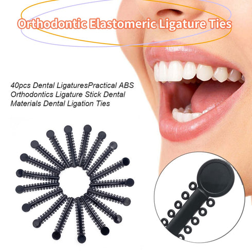 1040 Pcs Black Braces Rubber Bands, Orthodontic Ligature Ties O-Rings Elastic Bands for Braces