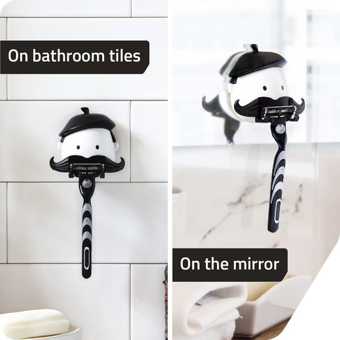 PELEG Design Mr. Razor – Suction Razor Holder for Shower Bathroom, Unique Gifts