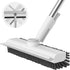 Floor Scrub Brush with Long Handle, 3 in 1 Heavy-Duty Stiff Bristle Scrubber Brush for Cleaning Shower, Bathroom,