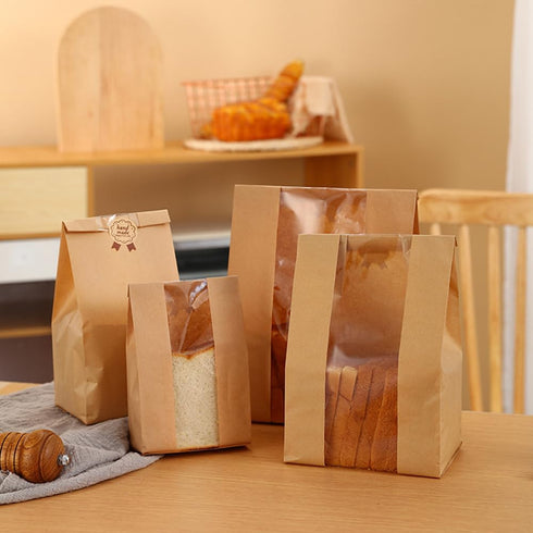 MIUVA Pack 100 Bread Bags for Homemade Bread,Sourdough Paper Bread Bags
