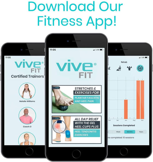 Vive Envelop Gel Heel Cups - Cushion for Women, Men, Bone Spur, Plantar Fasciitis Support - Foot Pain Relief Inserts