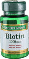 Nature's Bounty Biotin 1000 mcg Vitamin Supplement Tablets, 100 ea (Pack of 2)