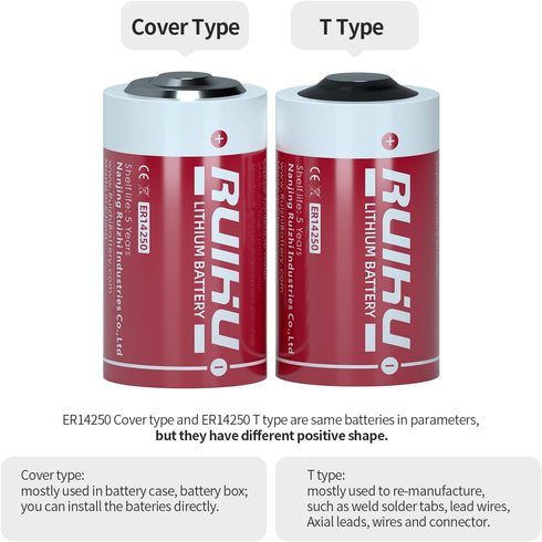 8 Pack ER14250 LS14250 3.6V Lithium Battery, 1/2AA Size 1200mAh, Non-Rechargeable (ER14250-8 Count)