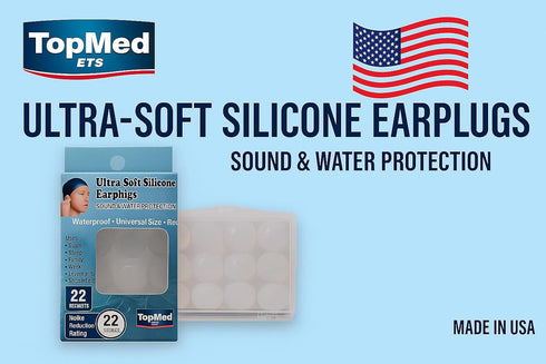 Top Med Soft Silicone Earplugs Value Pack, 6 Pairs Moldable Putty Ear Plugs for Sleeping, Snoring, Travel
