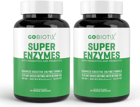 Super Enzymes Supplement - Digestive Enzymes with Prebiotics and Probiotics for Gut Health, 120 Capsules for Women and