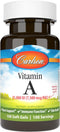 Carlson Vitamin A, 25000 IU (7500 mcg RAE) | 100 Softgels | Vision & Skin Health, Immune Function
