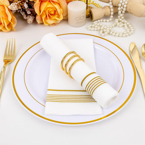 200 PCS Gold Napkins, Disposable Hand Towels, Soft Linen Feel Dinner Napkins for Kitchen and Parties