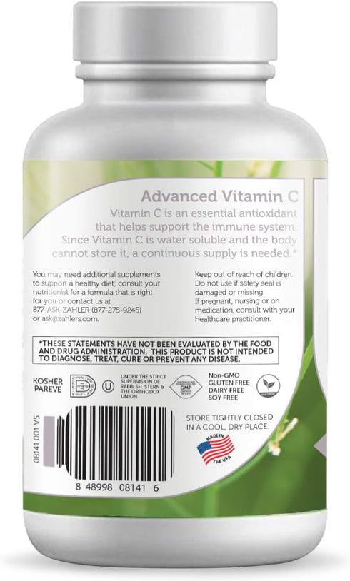 Zahler Pureway C 1000 mg, Advanced Vitamin C Supplement, 90 Tablets, Certified Kosher