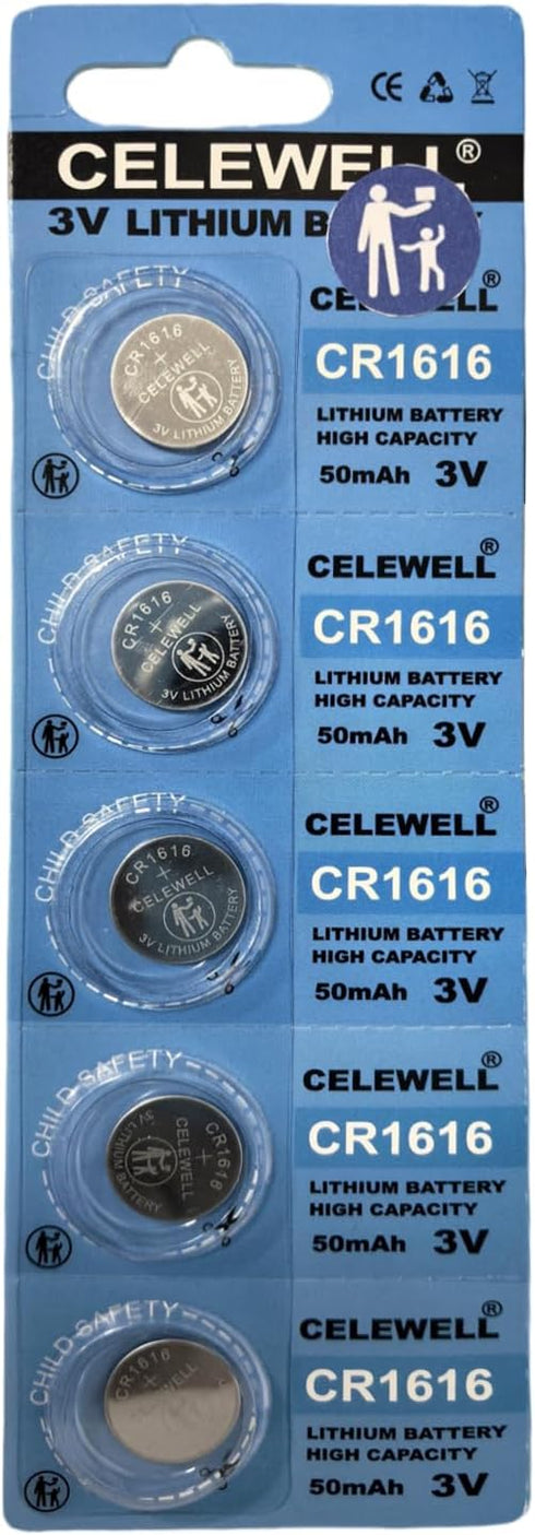 CR1616 5 Pcs 3V Lithium Battery - 5-Year Warranty