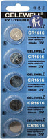 CR1616 5 Pcs 3V Lithium Battery - 5-Year Warranty