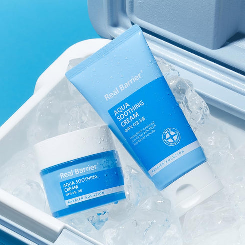 Real Barrier Aqua Soothing Cream 1.7 Fl.Oz. - Hyaluronic Acid Facial Cream for Sensitive Skin, Redness Relief