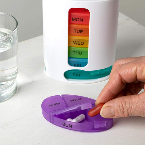 Deke Home 7 Day Pill Organizer - Stackable Weekly Pill Box, 4 Times a Day, Durable Hard Case, BPA Free