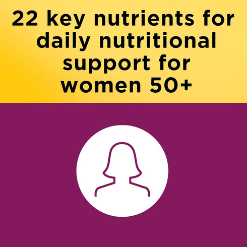 Nature Made Multivitamin For Her 50+, 90 Tablets, No Iron, Daily Nutritional Support for Women, 90 Day Supply