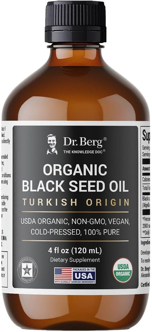 Dr. Berg Black Seed Oil Organic Cold Pressed Pure Nigella Sativa Black